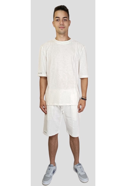 Compleu pentru barbati, din bumbac, cu detalii cusute pe fata, Marimea