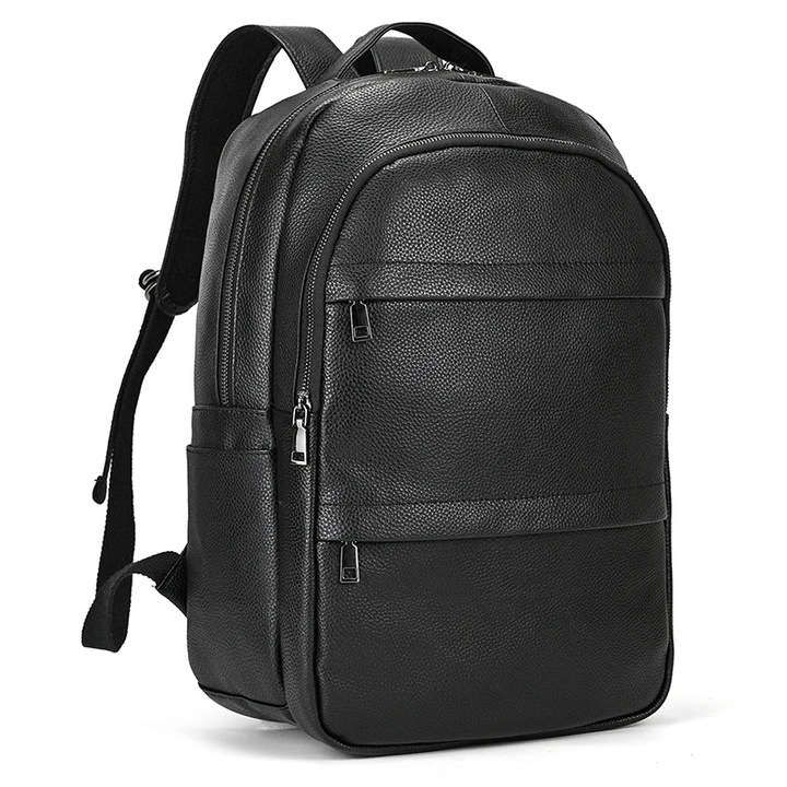 Delis unisex hátizsák, Rylan GT2734, természetes bőr, fekete