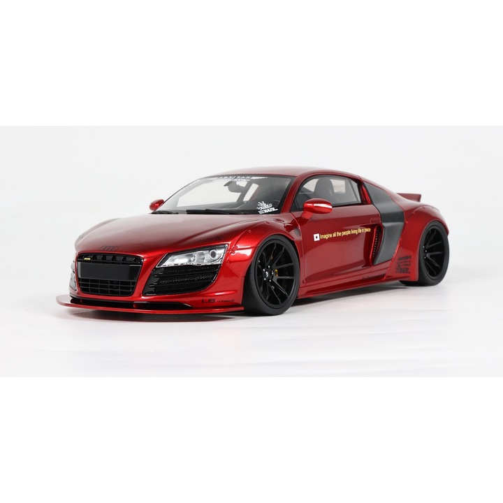 Audi R8 modellautó, LB-Works 2022, Candy Red, 1:18, GT Spirit
