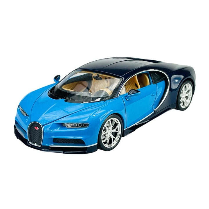 Welly fém modellautó, Bugatti Chiron, méretarány 1:24, kék
