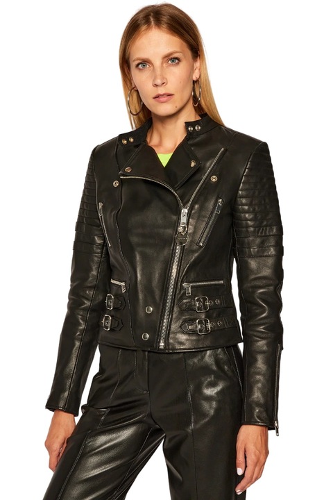 Geaca din piele naturala DIESEL SKU00SF0D9XX, Negru