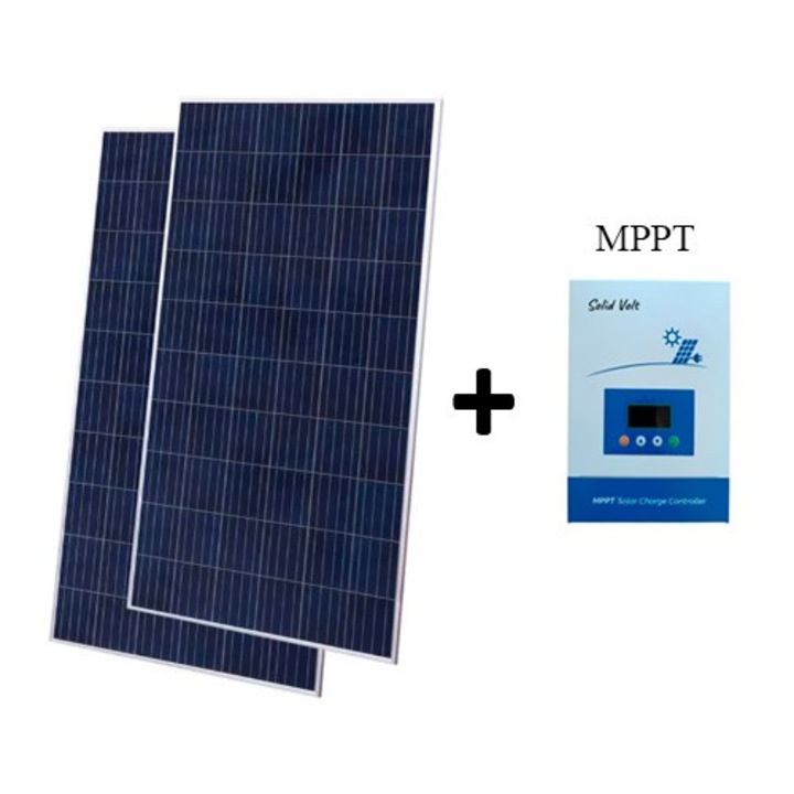 Kit solar fotovoltaic off grid panou solar 280W cu regulator tensiune MPPT 40A casa, rulota, iluminat, container, autorulota, Solid Volt