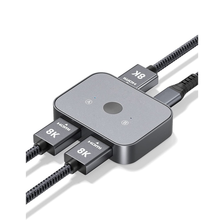 Switch Bidirectional HDMI 2.1 8k 60Hz, 4k 144hz, XGETOP®, 2x1 Splitter 1x2 HDR HDCP