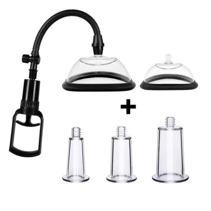 Pompa pentru Stimularea clitorisului feminin si a mameloanelor, cu 5 cani