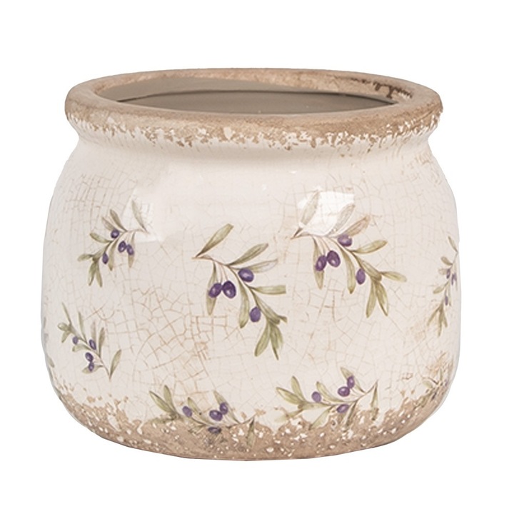 Set 2 ghivece flori ceramica Masline 12x10 cm