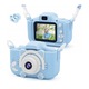 WaltStore® Kids kamera, digitális, fotóvideó, 20 megapixeles, 1080p videó, 8 GB-os kártya, több effektus gyerekeknek, játékok, zene, rázkódásgátló, kék