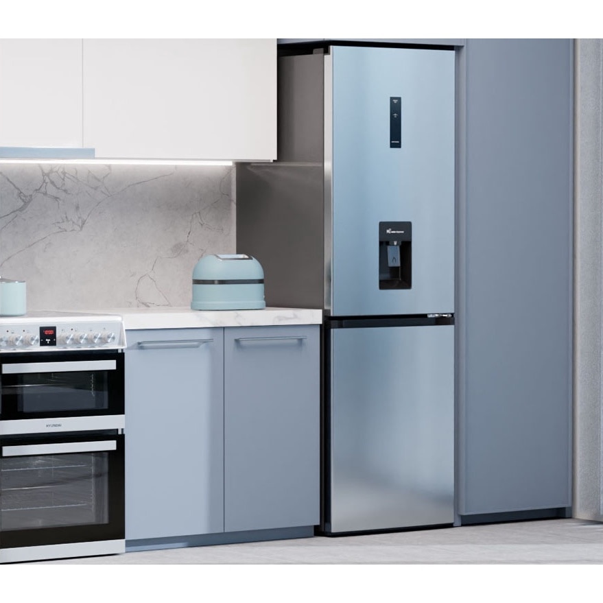 Pachet aragaz Hyundai HCV22-70L60N-DU, 2 cuptoare electric(1 electric+1 multifunctional), plita vitroceramica, 4 zone de gatit, Inox/ Sticla neagra