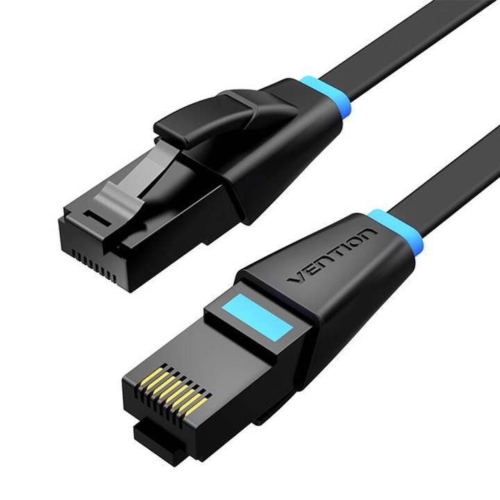 Cablu De Retea Plat Utp Cat6 Rj45 Ethernet 1000mbps 1.5m Negru