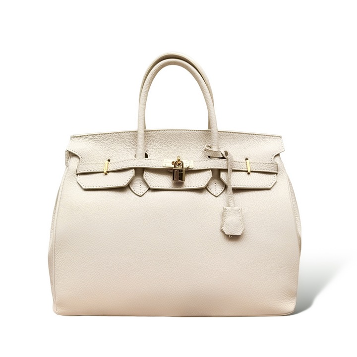 Дамска чанта, Moranti, кожа, бежова, M