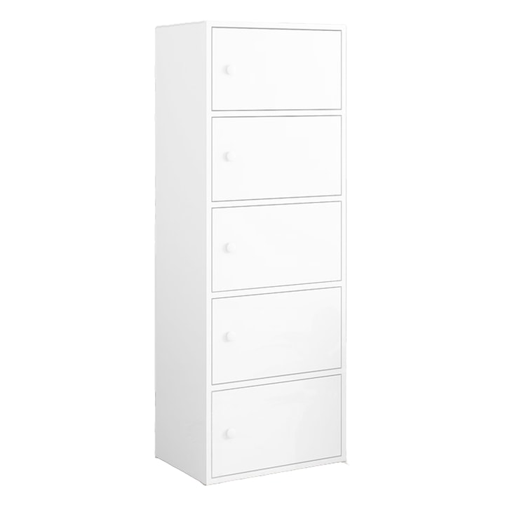 Comoda Rebiko Furniture Factory, 5 Sertare, 40 x 24 x 127cm, Pal, Alb