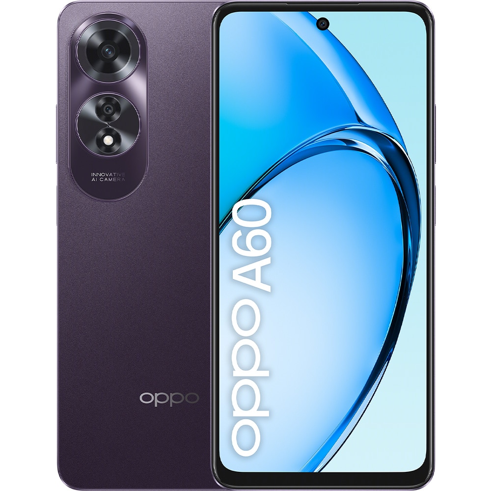 Telefon Mobil OPPO A60, 8GB RAM, 256GB, Midnight Purple - EMAG.ro