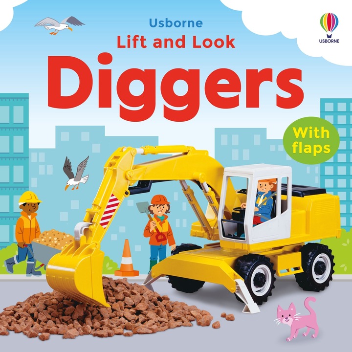 Carte pentru copii, Usborne, Lift and Look Diggers, 12+ luni