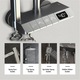 Set de dus cu para dreptunghiulara, afisaj digital, montare perete, 4 functii de curgere a apei, tip ploaie, dus de mana, design modern, negru