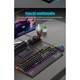 Kit Tastatura Gaming Mecanica cu Fir, Redkid® RGB, 104 Taste, USB-C, iluminare RGB, suport incheietura, Negru