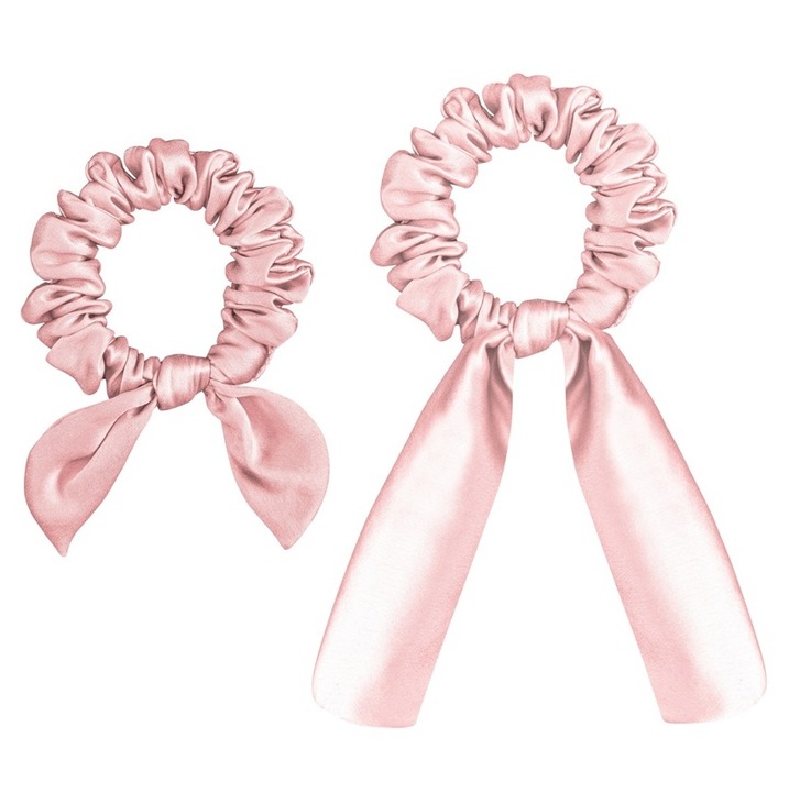 Set 2x Elastic de par, Model Funda, Malbery, Matase, Roz Pal