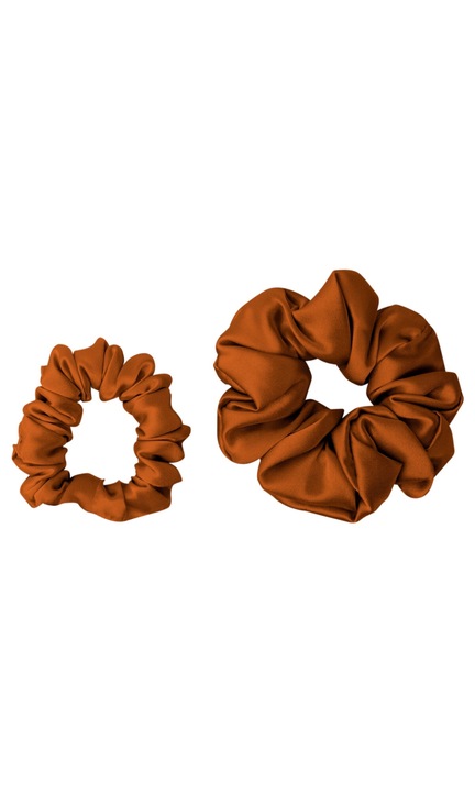 Set 2 Elastice pentru par, Malbery, Matase, Maro Deschis