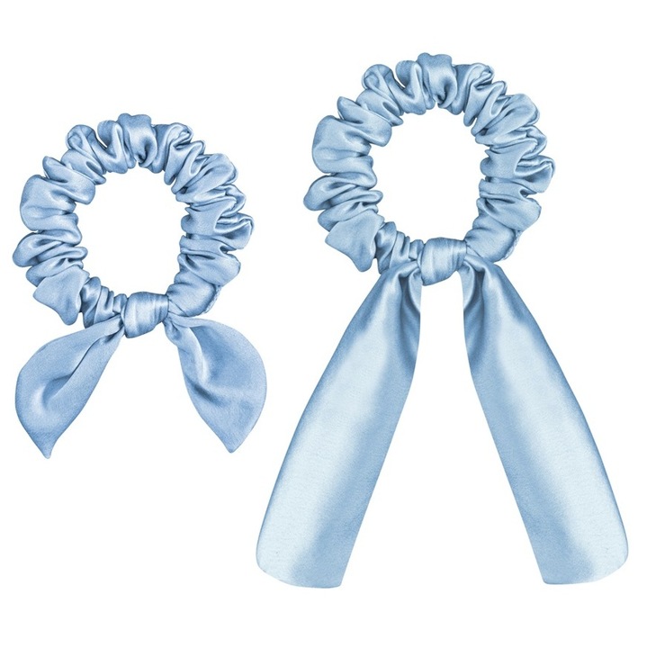 Set 2x Elastic de par, Model Funda, Malbery, Matase, Albastru Deschis