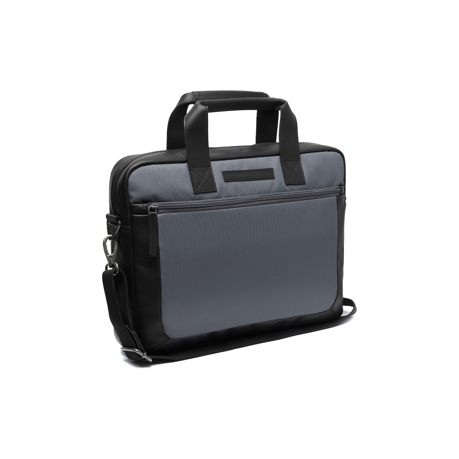 Geanta pentru laptop de 15 inch, din piele naturala si nylon, The Chesterfield Brand, Narvik, Gri