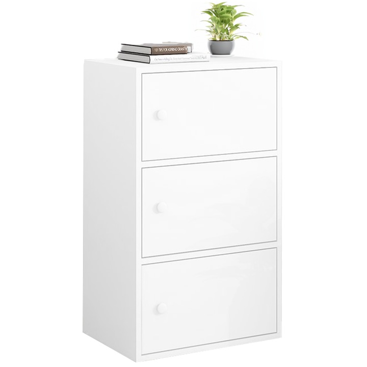 Comoda MUVU Furniture Factory, 3 Sertare, 40 x 30 x 78cm, Pal, Alb, mare