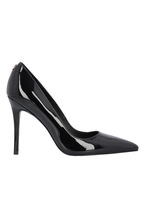 Pinko, Pantofi stiletto de piele ecologica lacuita, Negru