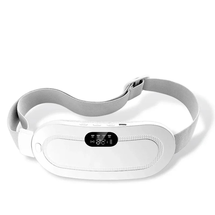 Hasi övkészülék fűtéssel és masszázzsal, menstruációs fájdalomra, deréktáji fájdalomra, hordozható, állítható hőmérsékletű, fehér