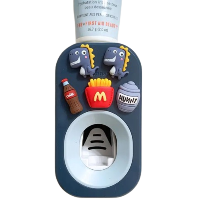 Automata fogkrém adagoló, rajzfilm, kék, 6,5x6,5x11,5 cm