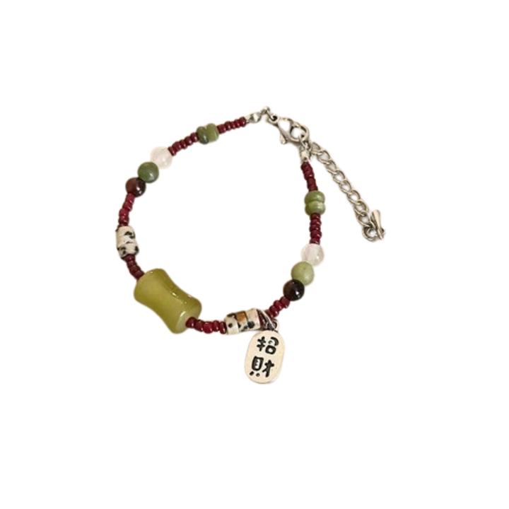 Bratara retro design, multicolor，fengshui,13.5cm+3.5cm Lungime reglabila