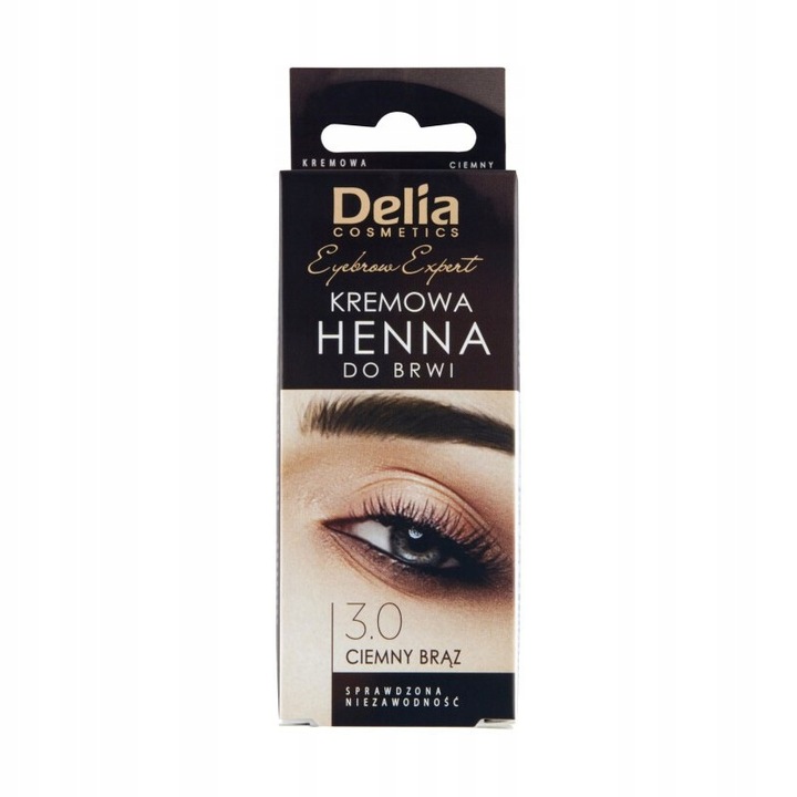 Къна за вежди, Delia Cosmetics, 3.0 Dark Brown, 15 ml