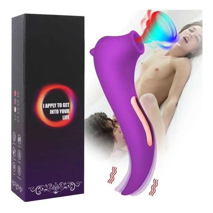 FairyKiss® 2 az 1-ben vibrátoros szexjátékok, dupla motoros rendszer, hordozható G-pont és csikló stimuláció, 10 szopó- és rezgési mód, szexjátékok, vízálló, lila, 17x4cm