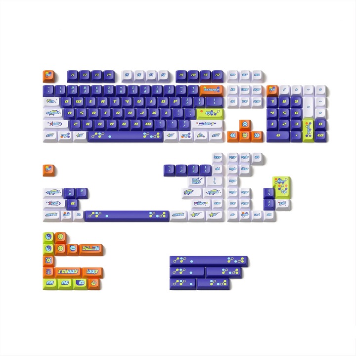 Kit taste gaming Nuphy Y2K KDA Keycaps, set complet 171 taste Dye-sub PBT, layout US, compatibil cu tastaturi mecanice Nuphy, Beyond