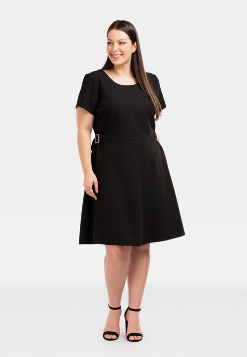 Rochie dama Iryna, KARKO, Poliester, Negru, Negru