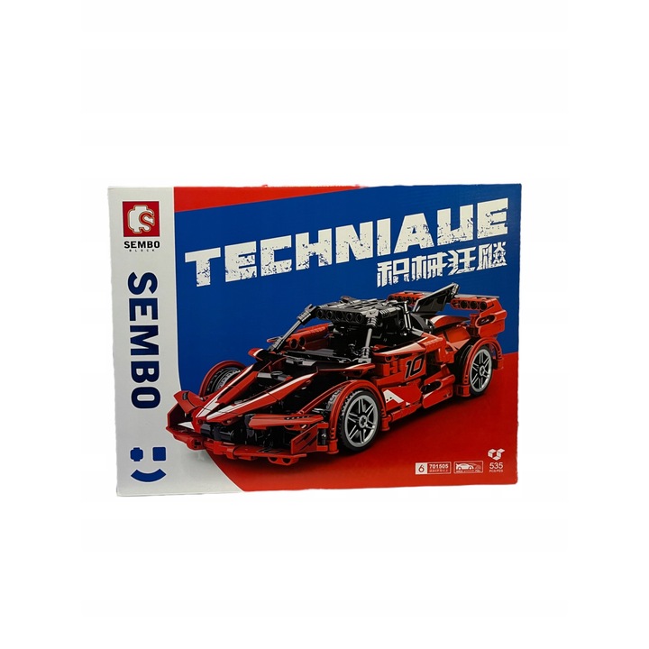 Конструктор Sembo Block, спортна кола, 535 части, многоцветни, 26см