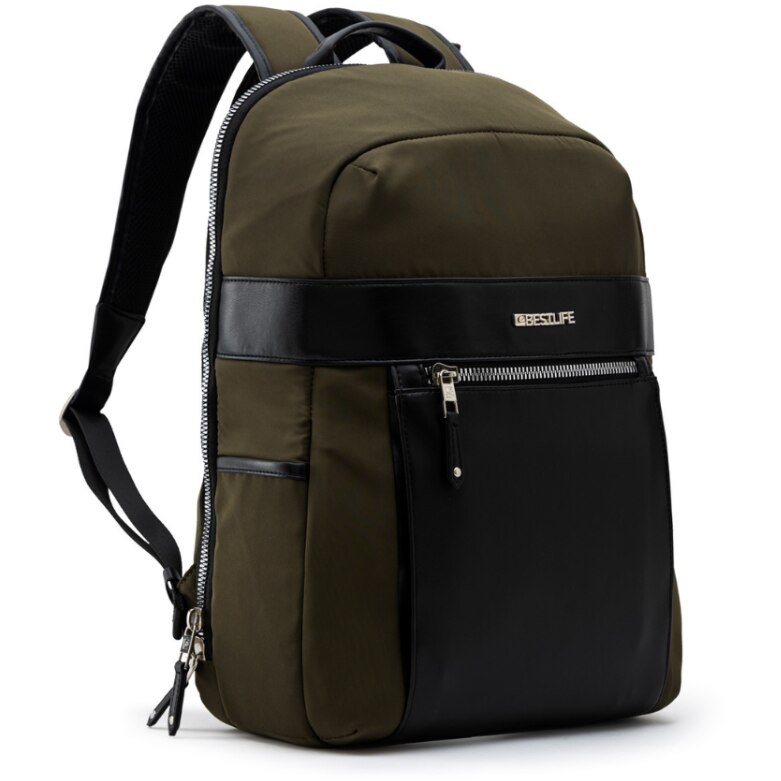 Rucsac Alya, 43x30x15cm, copartiment tableta si laptop 14.1 inch, maro/negru