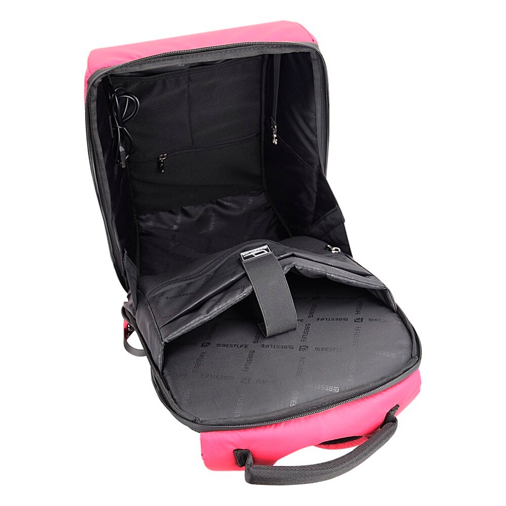 Rucsac Travel Safe, 46x29x17cm, compartiment tableta si laptop 15.6 inch, rosu