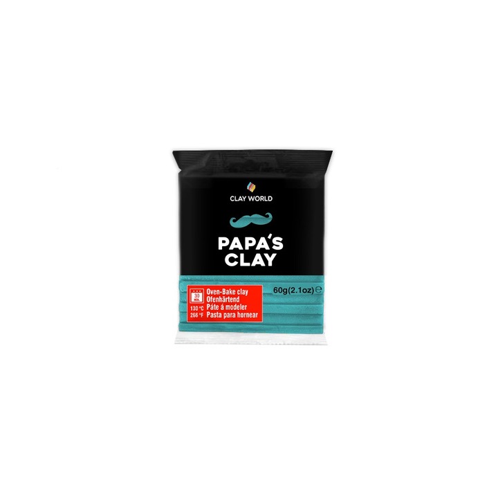Papa's Clay polimer paszta, 60 g, türkizkék