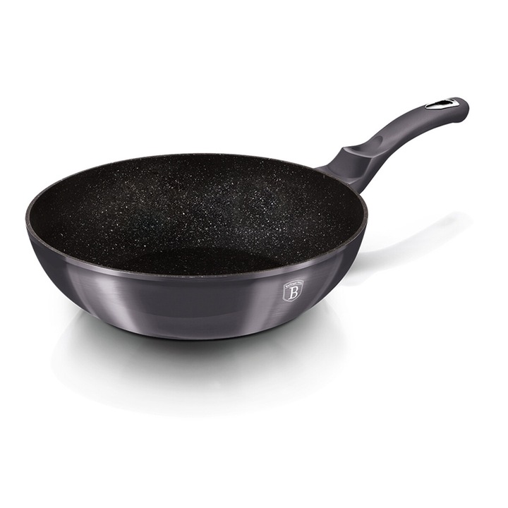 Tigaie Wok BERLINGER HAUS CARBON PRO, Soft Touch, grafit metalic, 28x7.4cm