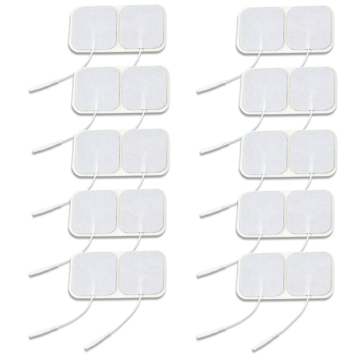 Set de electrozi de gel pentru electrostimulare, 4FIZJO, pentru persoanele care se lupta cu durerea, utilizarea uznica, semiprofesionala si profesionala, durata de viata a electrozilor 10-15 utilizari, 50 × 50 mm, 20 buc, Alb