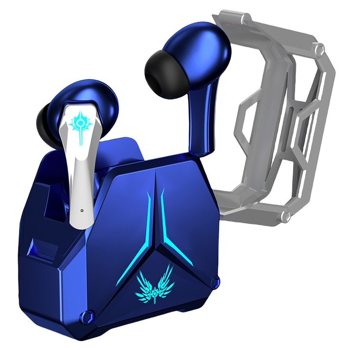 SANLEPUS vezeték nélküli fülhallgató, Bluetooth 5.3, érintésvezérlés, Breathing fények, hifi sztereó, HD mikrofon, kék