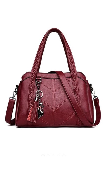 Női táska ökológiai bőrből, barna, 22x31x11 cm