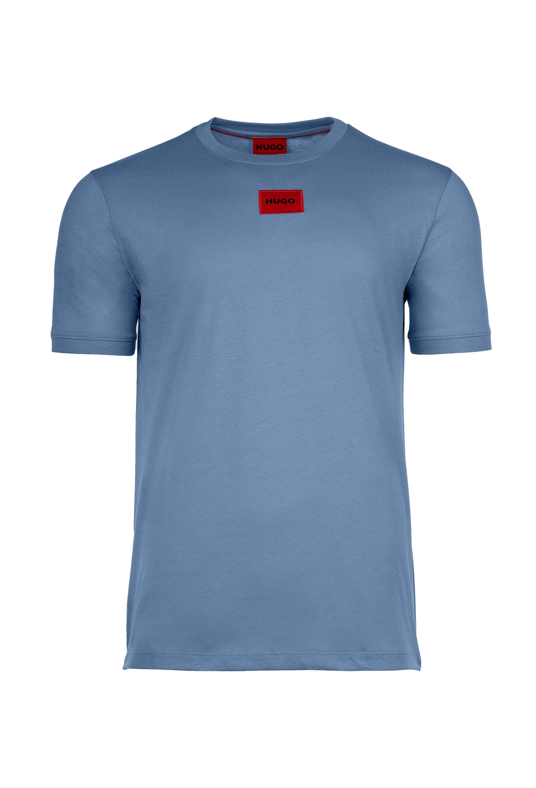 HUGO, Tricou de bumbac Diragolino 212, Albastru prafuit, M