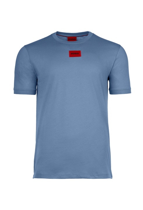HUGO, Tricou de bumbac Diragolino 212, Albastru prafuit