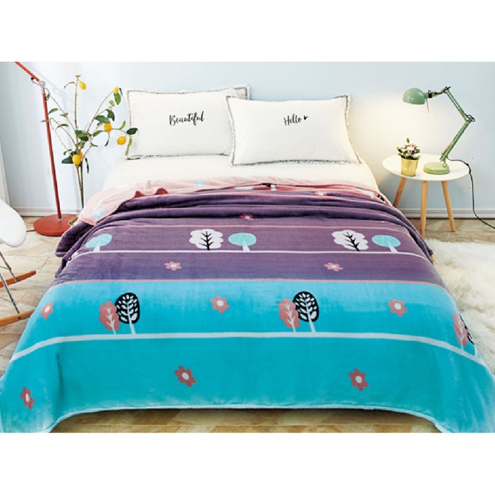 Patura Cocolino, model 27744, pentru pat 2 persoane, 200 x 230 cm, Multicolor