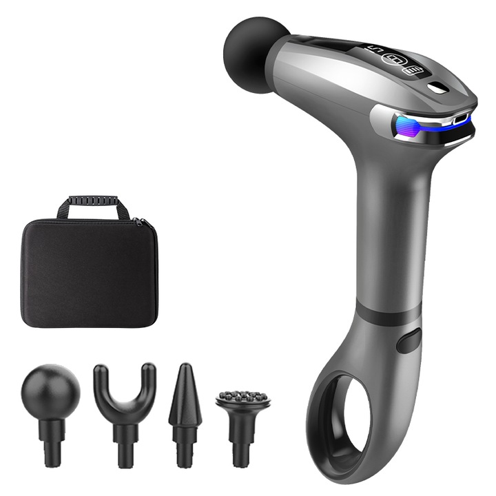 Aparat de masaj MUKASI, 18cm, LCD, gri