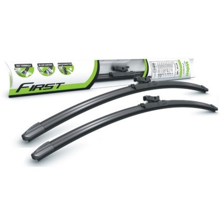 Set 2 Stergatoare, Valeo, 60/48 cm, Compatbil Cu Skoda Octavia II 2004-2012, Negru