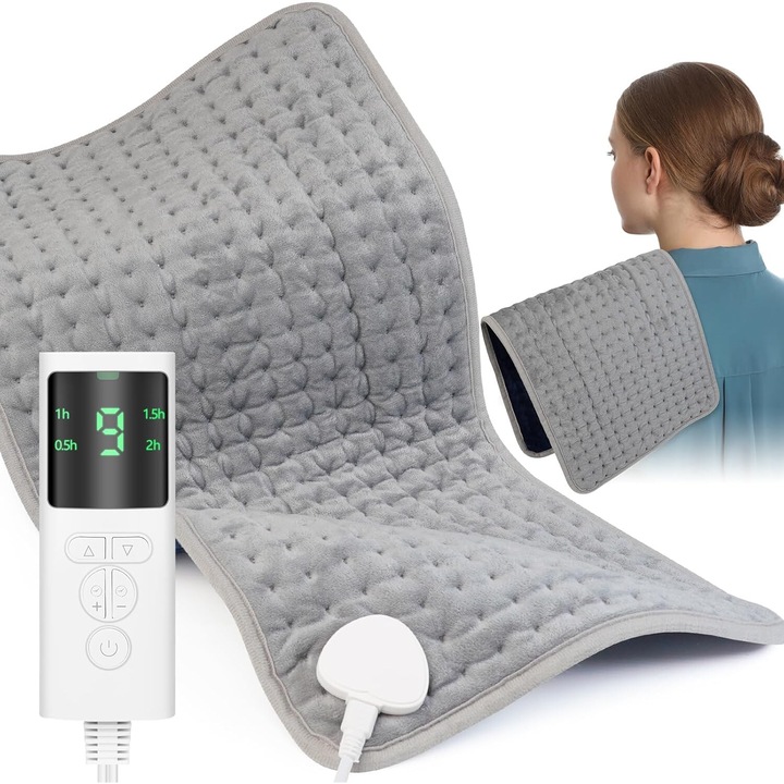 Perna electrica de incalzire, Cotsner, 9 trepte temperatura, 60x30cm, gri