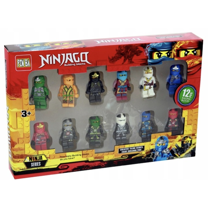 12 db Pin Ba figura készlet, tarka, 4cm