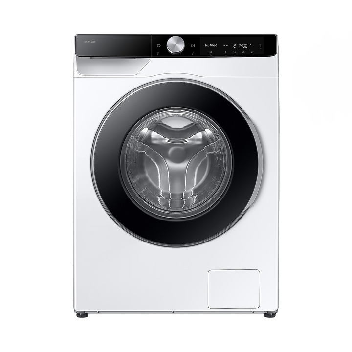 Пералня Samsung Bespoke WW90DG6U25LKU4, 9 кг, 1400 об/мин, Клас A, AI Ecobubble, Quick Bubble 39 мин, AI Control, Бял