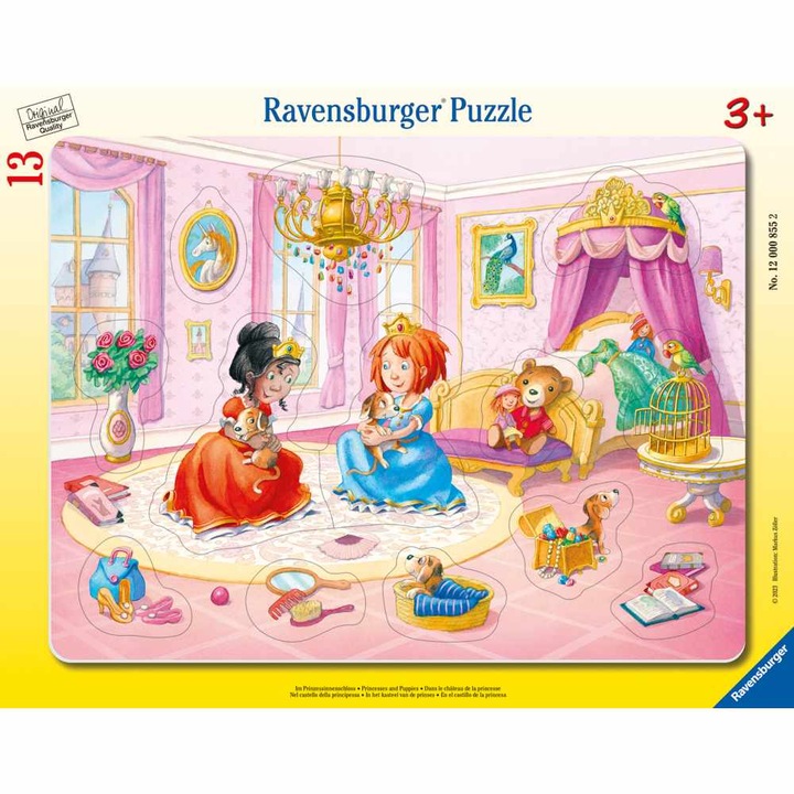 Пъзел Ravensburger - Принцеси и кученца, 13 части