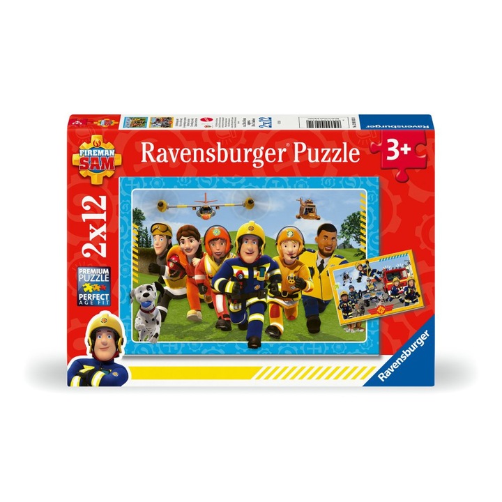 Puzzle Ravensburger - Sam si prietenii, 2 in 1, 2x12 piese