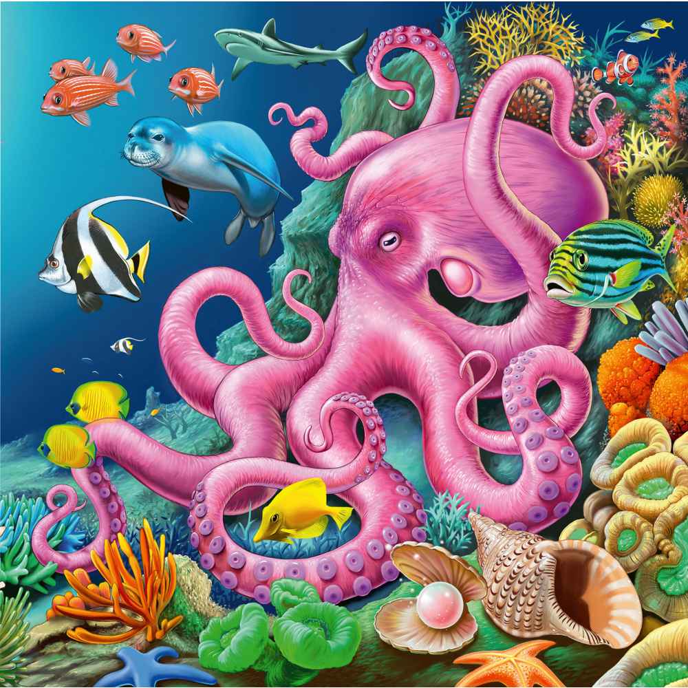 Puzzle Ravensburger - Animale din lumea subacvatica, 3 in 1, 3x49